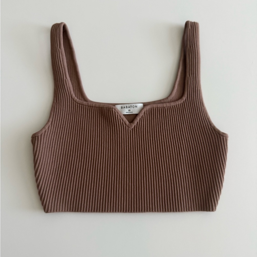 Aritzia Babaton sculpt knit crop top